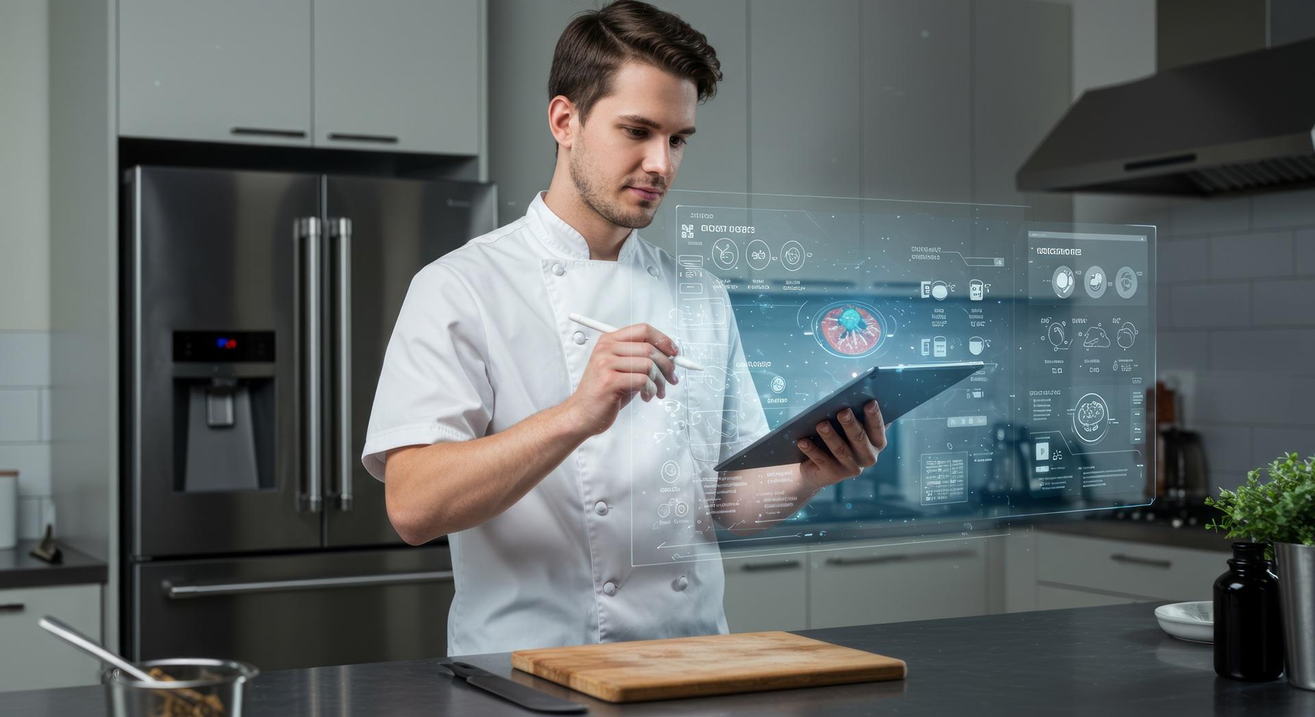 Koch nutzt Tablet mit digitalen Hologrammen | Enthärtungsanlage